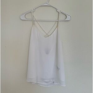 H&M White tank top v cut blouse